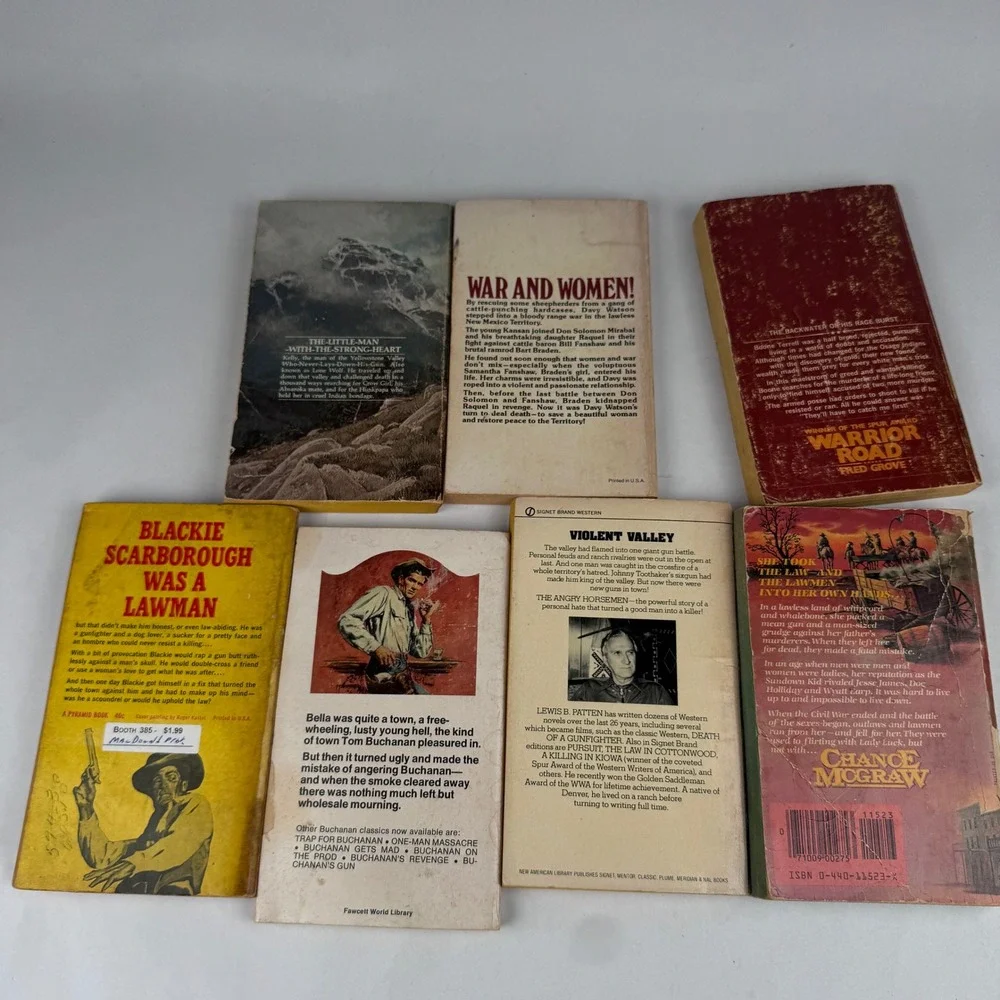Vintage Western Paperback Book Lot of 7 1980s Yellowstone Kelly